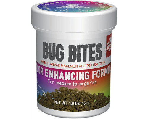 Fluval Bug Bites Colour Enhancing Granulated Fish Food (M-L) 45g - Colour-enhancing granules for freshwater fish with a high insect content
