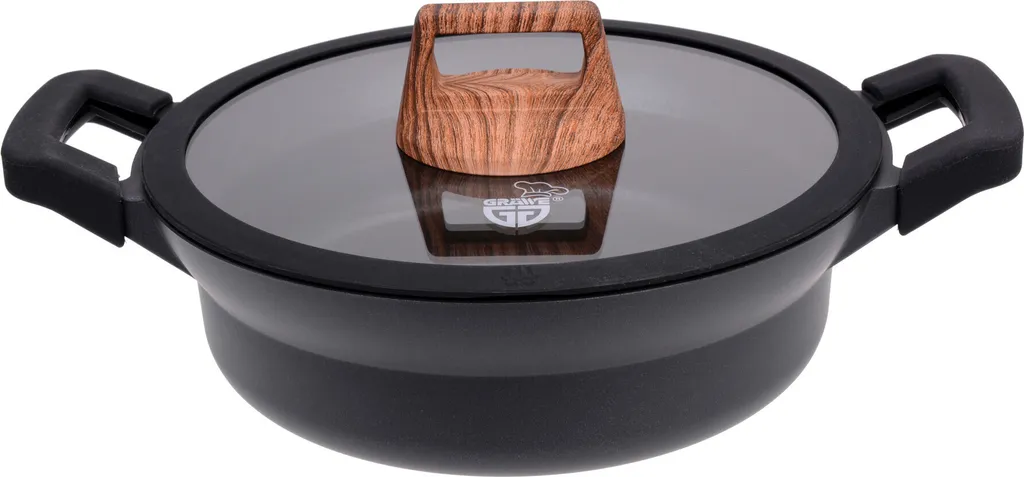 GRAWE GRÄWE 24 cm serving pan with glass lid, Alu-Line series