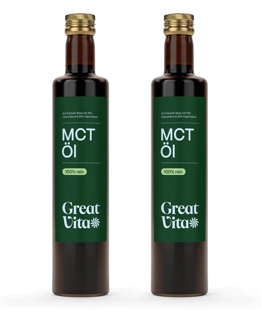 Ingo Steyer GmbH & Co. KG GreatVita MCT Oil, 2 x 500ml glass bottles