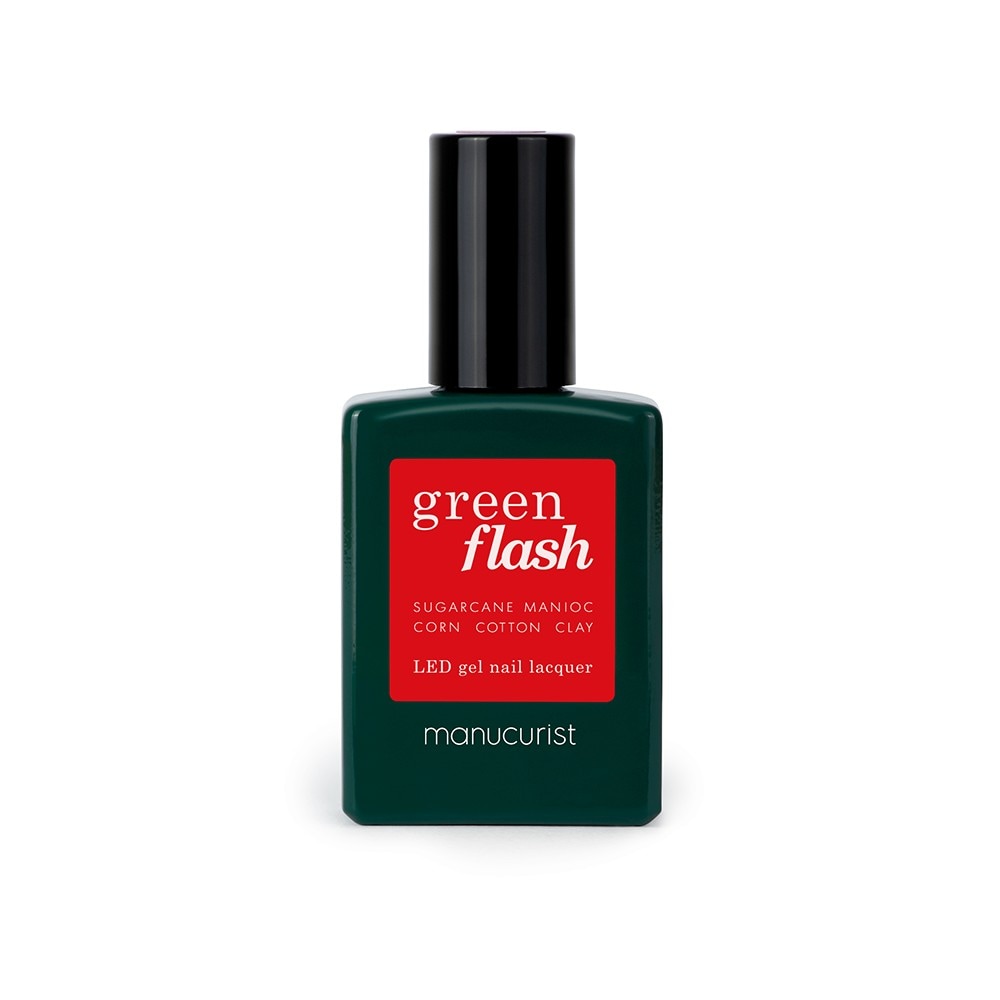 Manucurist Green Flash Led Gel Nail Lacquer, Poppy Red