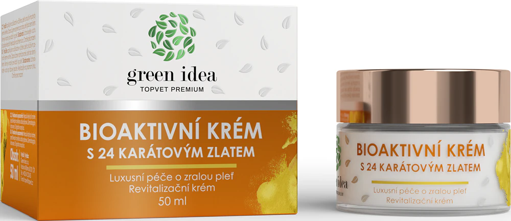 Green Idea bioactive cream with 24 carat gold luxury care for mature skin