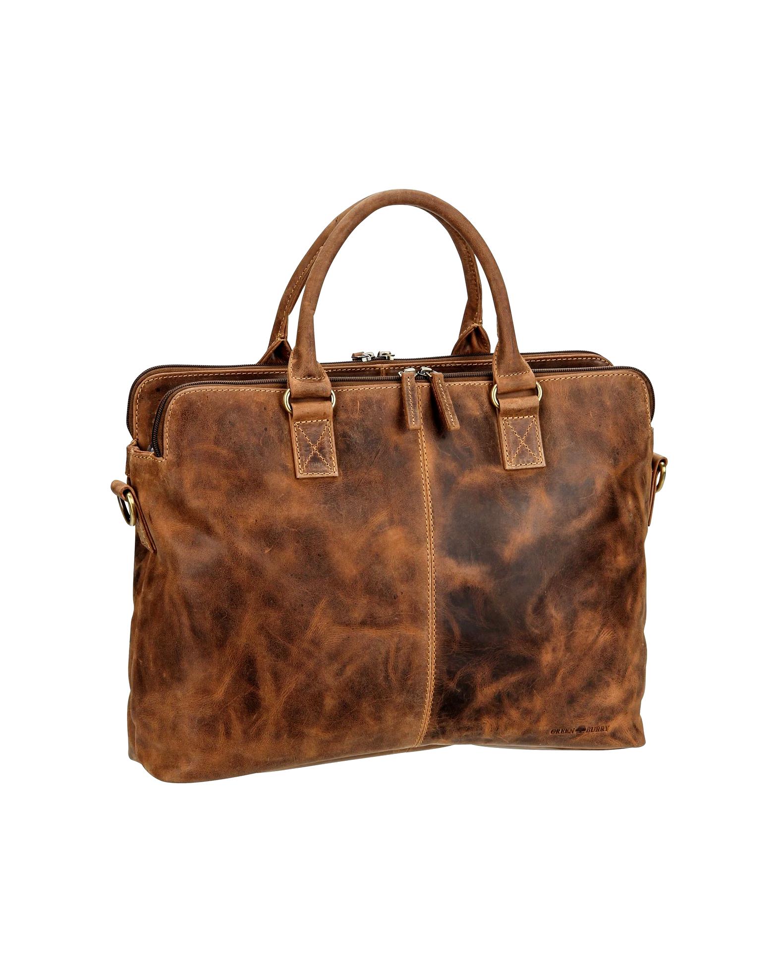 Greenburry Laptop Bag Briefcase Vintage 1538 Sattelbraun
