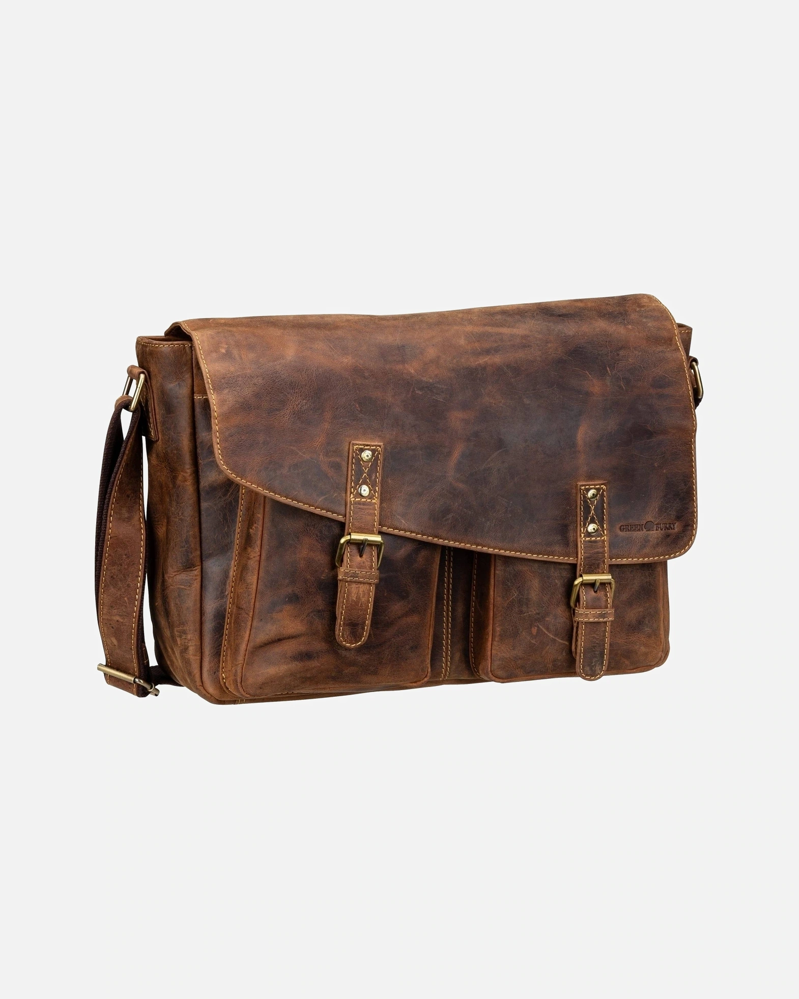 Greenburry Laptop Bag Laptop Bag Vintage 1541 Revolver Bag XL Sattelbraun