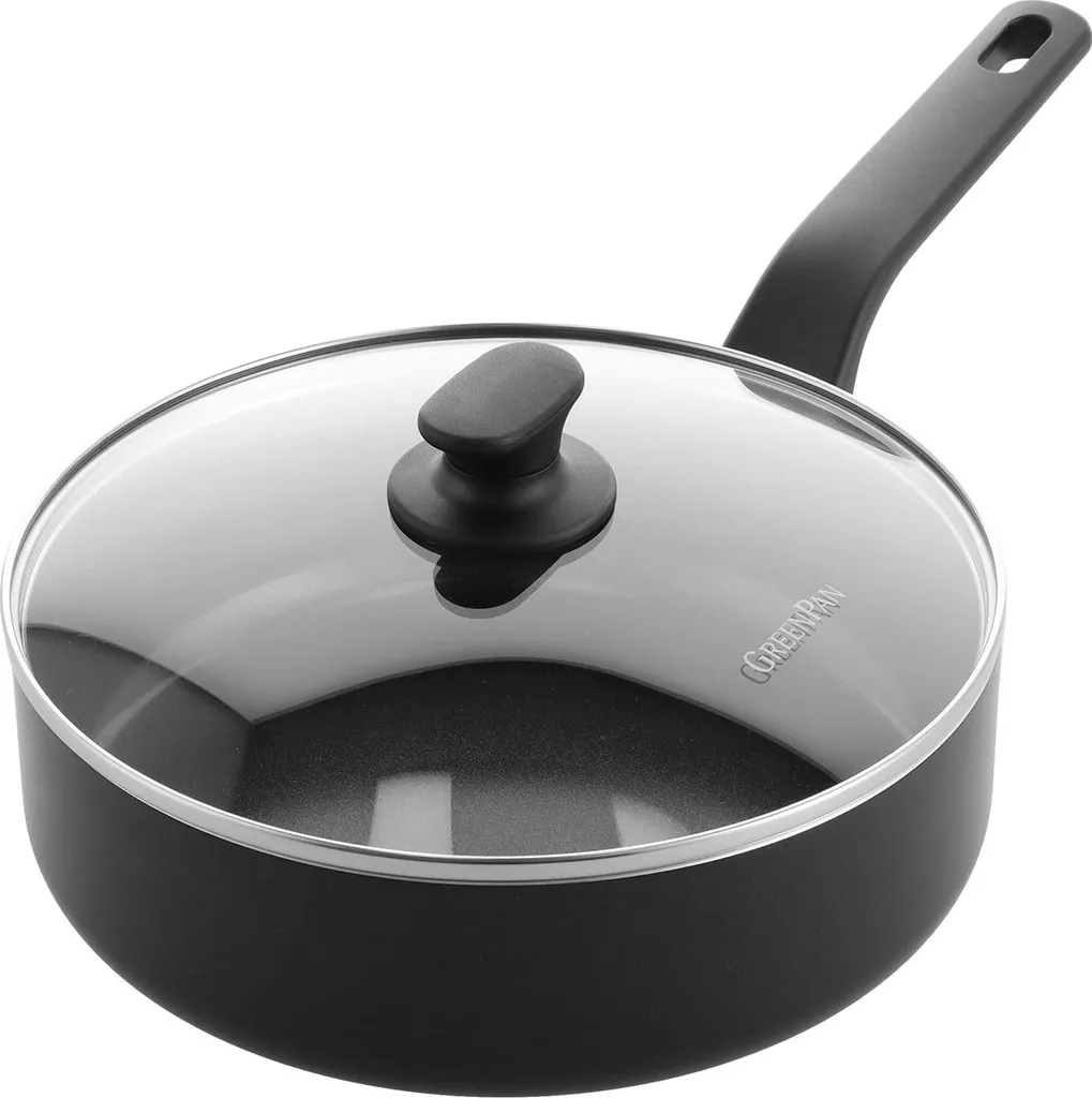 GreenPan Essence 24 cm black sauté pan, non-stick coated, aluminum