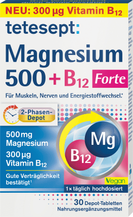 tetesept Magnesium 500 + B12 Depot Tabletten 30 St, 42,8 g