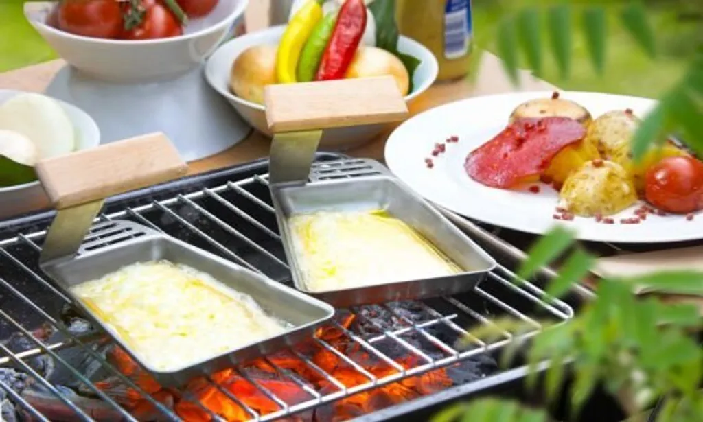 hecht international Grill pan set of 2, ideal for fish and vegetables, including 2 wooden scrapers 201270219-HE