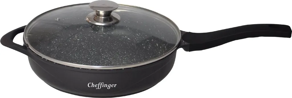 Cheffinger Grill pan, cast aluminum, Ø28cm, steak pan, fish pan, frying pan, induction cooktop
