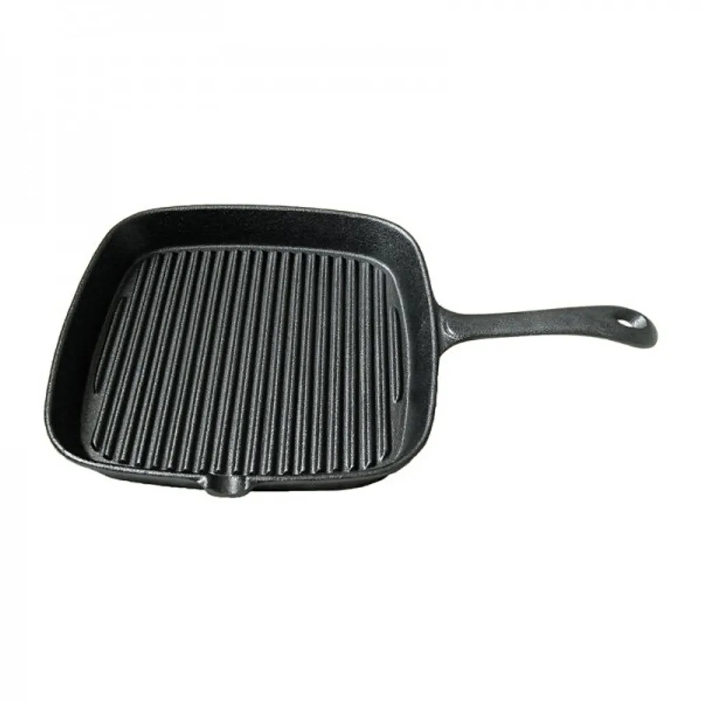 GAUMENKICK Cast iron grill pan - 22x22x3.5 cm - grooves for great branding