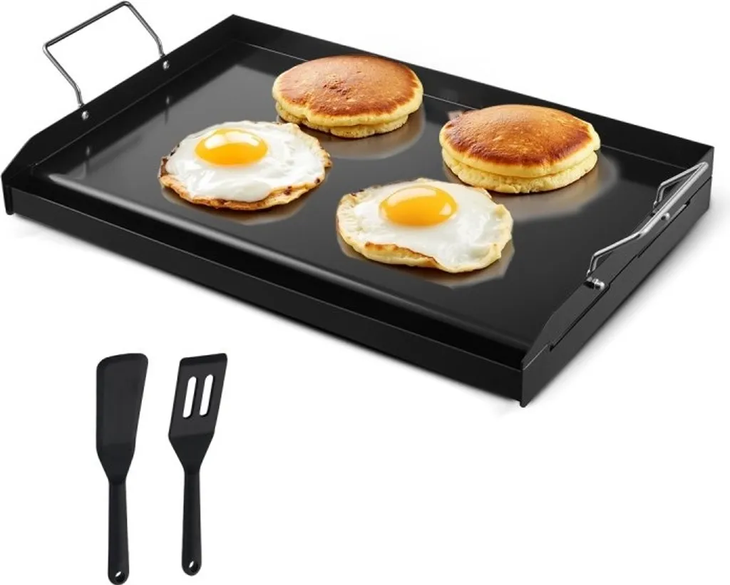 StarTech Flat griddle plate, carbon steel grill pan for BBQ - 605x360mm cookware