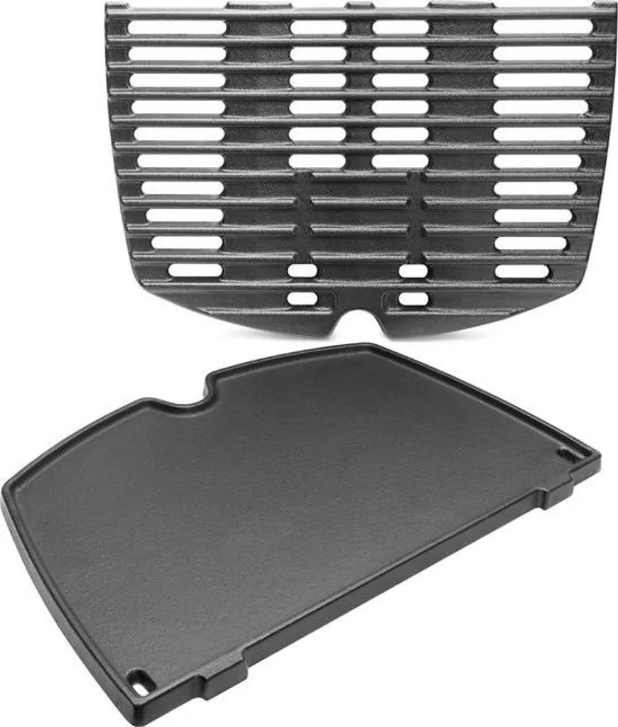 Merkloos Cast iron grill grate – suitable for Weber Q series – set of 2 – cast iron – 32 x 21.6 cm
