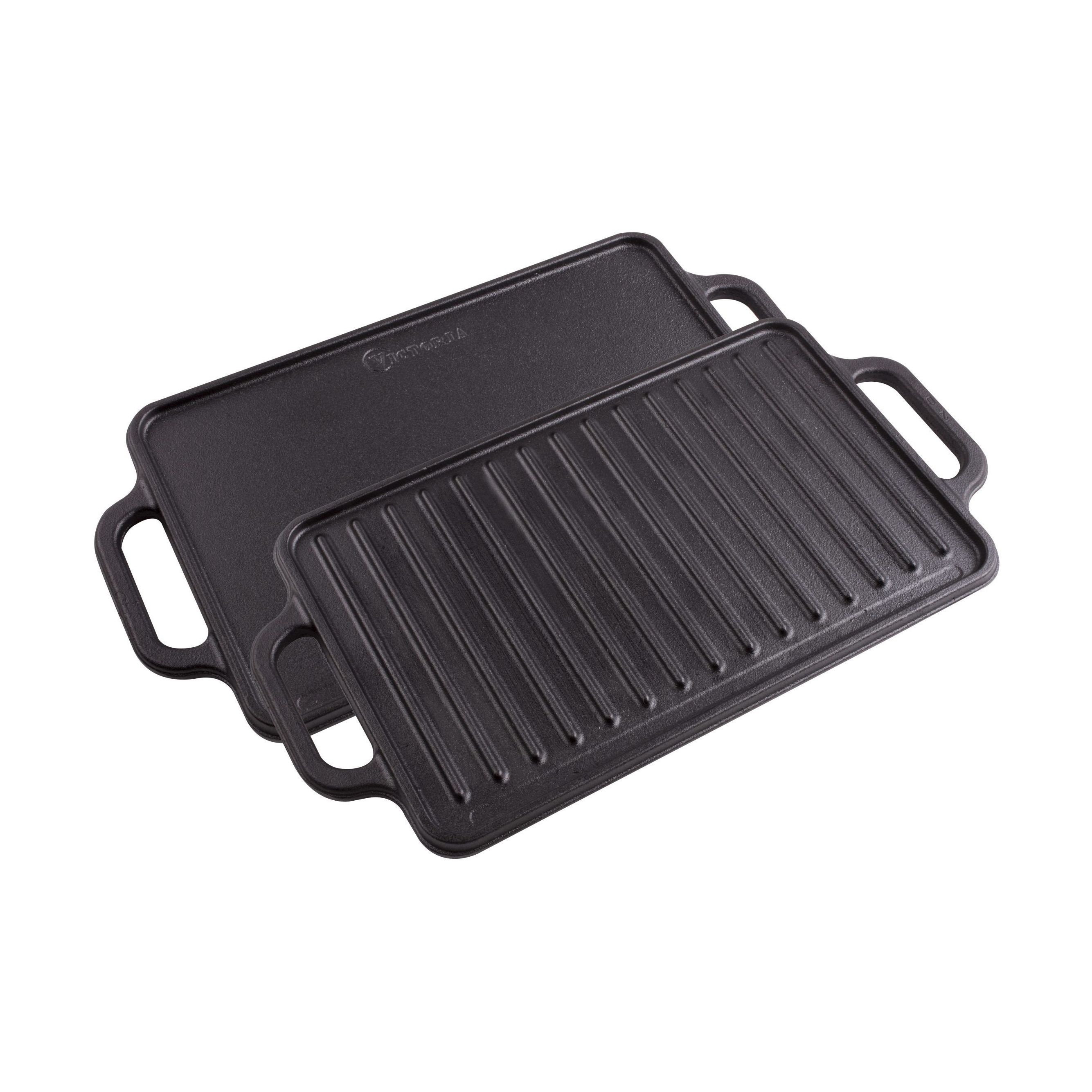 Victoria Reversible cast iron grill plate 21x33 cm