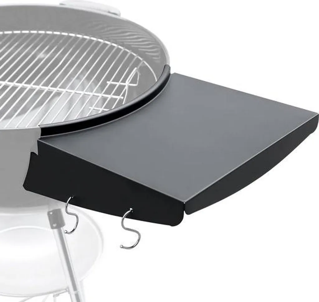 Merkloos Grill table top for 57 cm Weber Master Touch & Original kettle grills – Replaces the side shelf – Outdoor steel grill table – Foldable – Grill accessory
