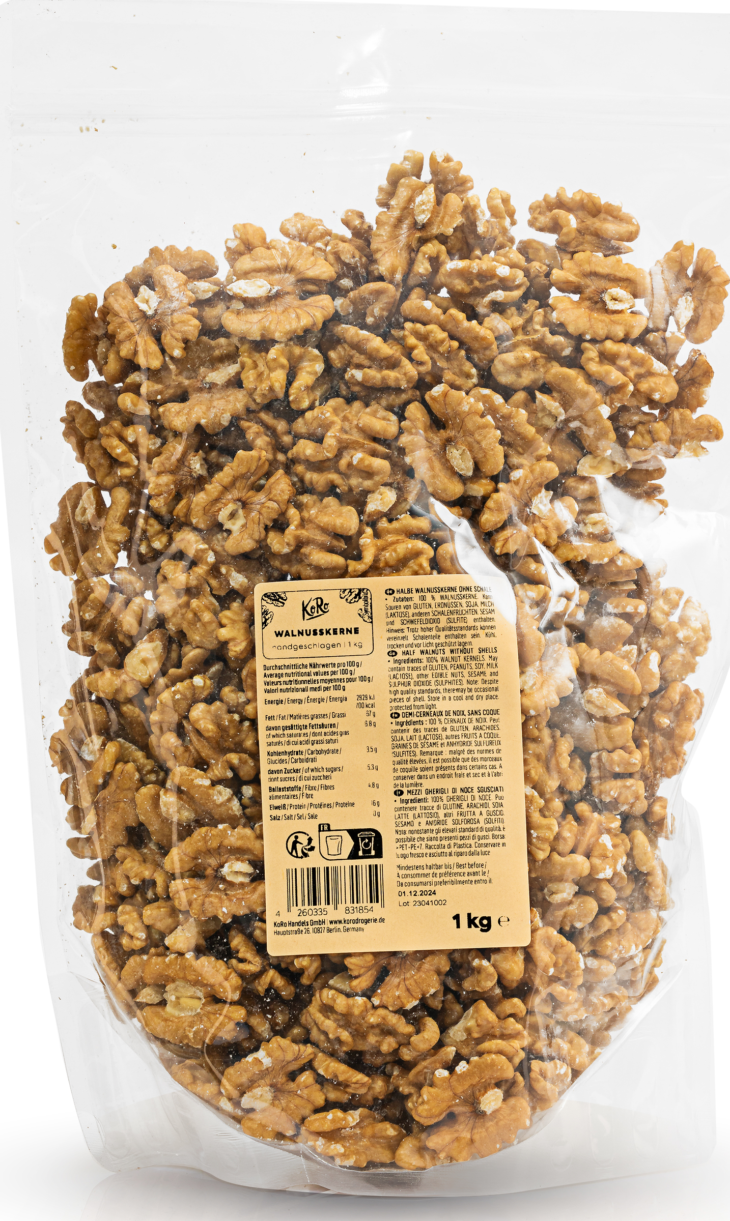 KoRo Large extra light walnut kernels