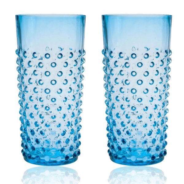 Klimchi Large water glasses Hobnail Azure Blue (2-piece) from Kl