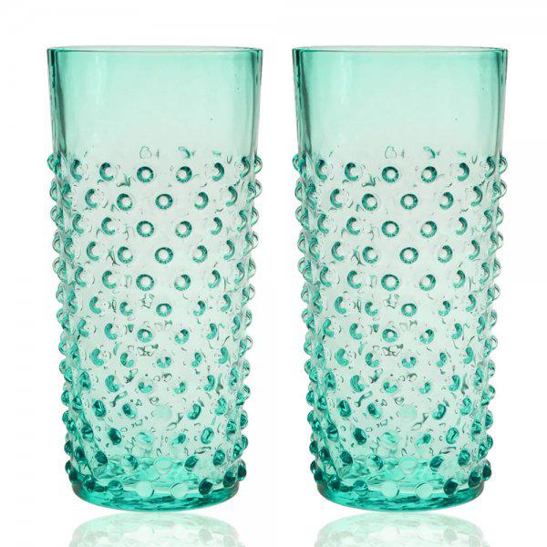 Klimchi Large water glasses Hobnail Beryl Green (2-piece) from Kl