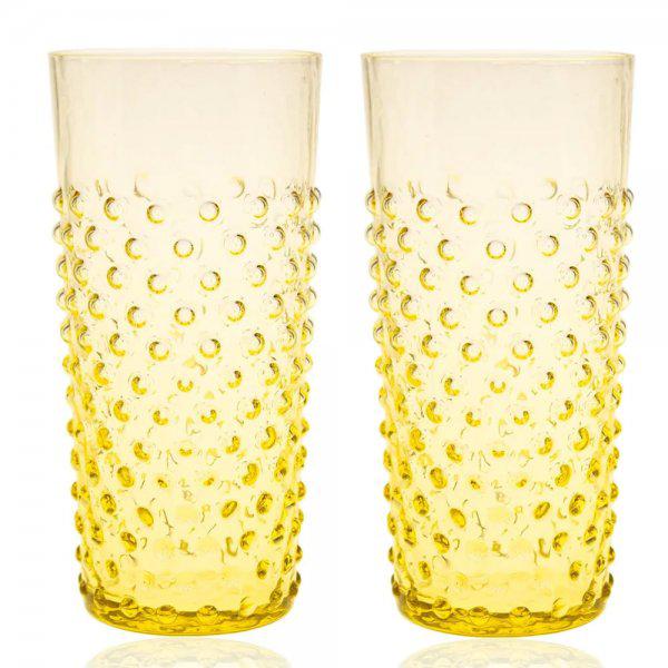 Klimchi Large water glasses Hobnail Citrine Yellow (2-piece) from
