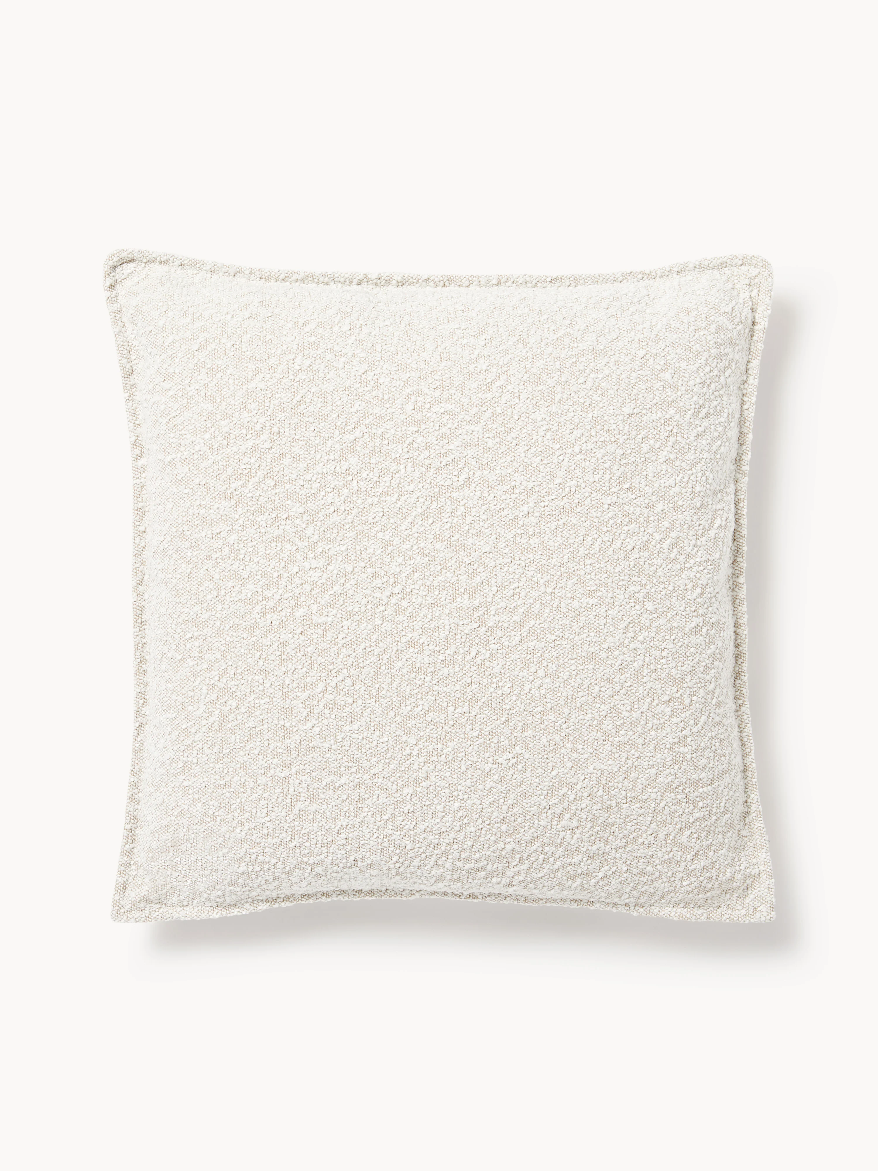 Westwing Collection Large Lennon bouclé sofa cushion, 70 x 70 cm, Bouclé Off White