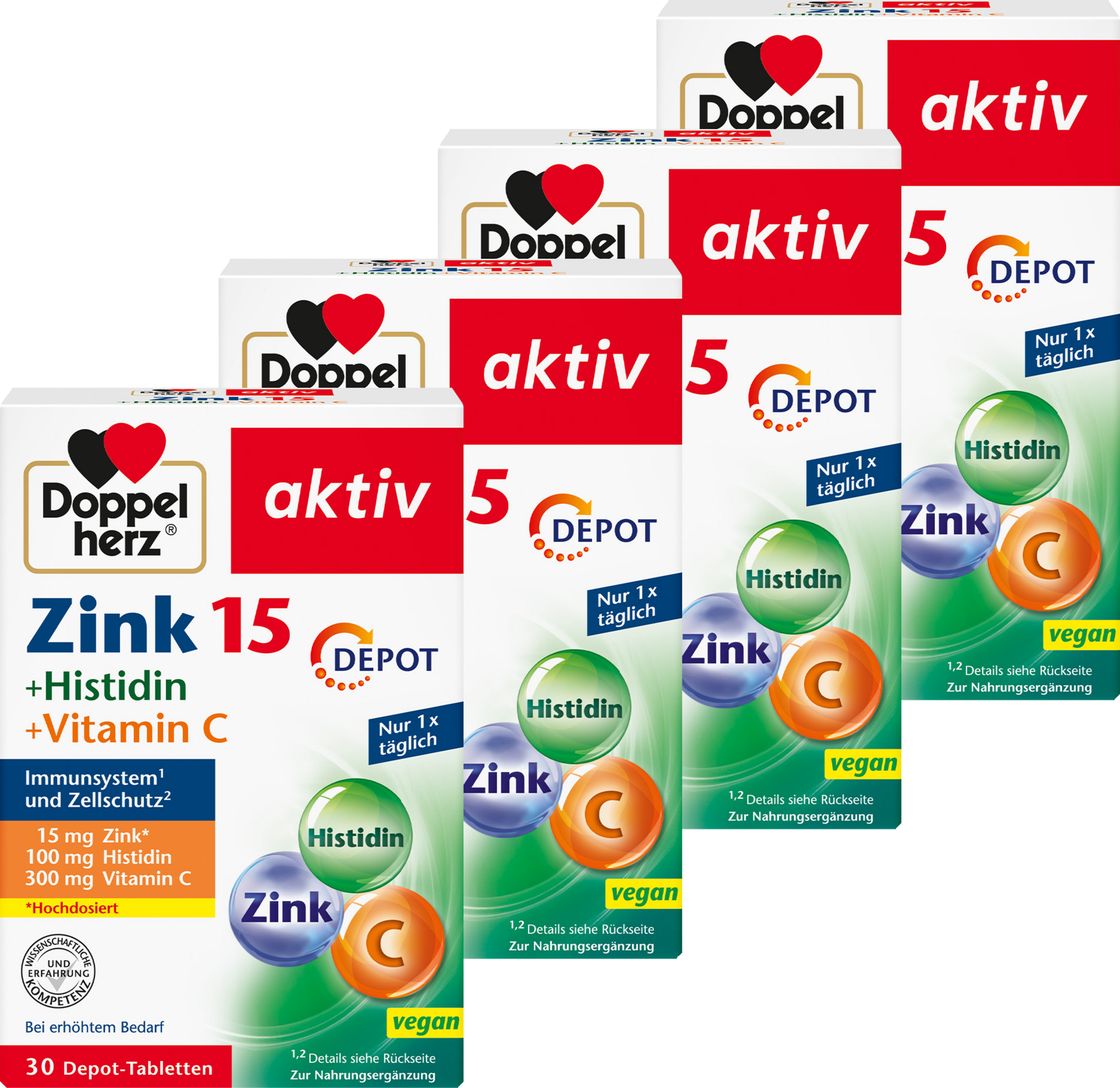 Doppelherz Large pack of active zinc + histidine + vitamin C depot