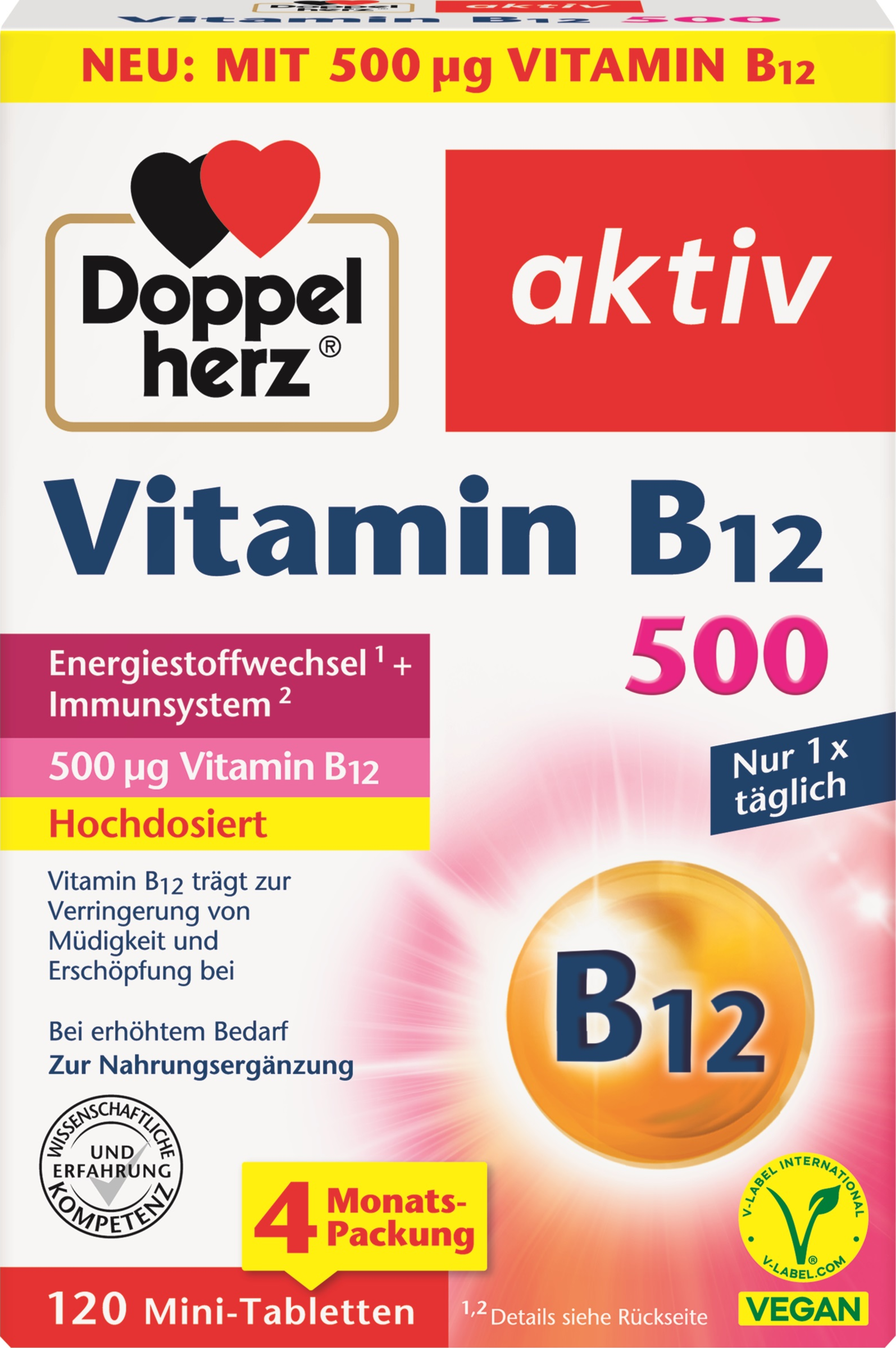 Large pack of Doppelherz Vitamin B12 500 mini tablets