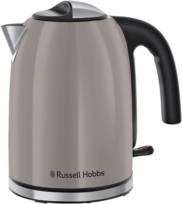 Russell Hobbs Water Kettle [1.7 L, 2400 W] Colours Plus Mocha (Stainless Steel Accents, Quick Boil Function, Water Level Indicator, Removable Limescale Filter, Energy-Saving, Spout) Tea Maker 28511-70