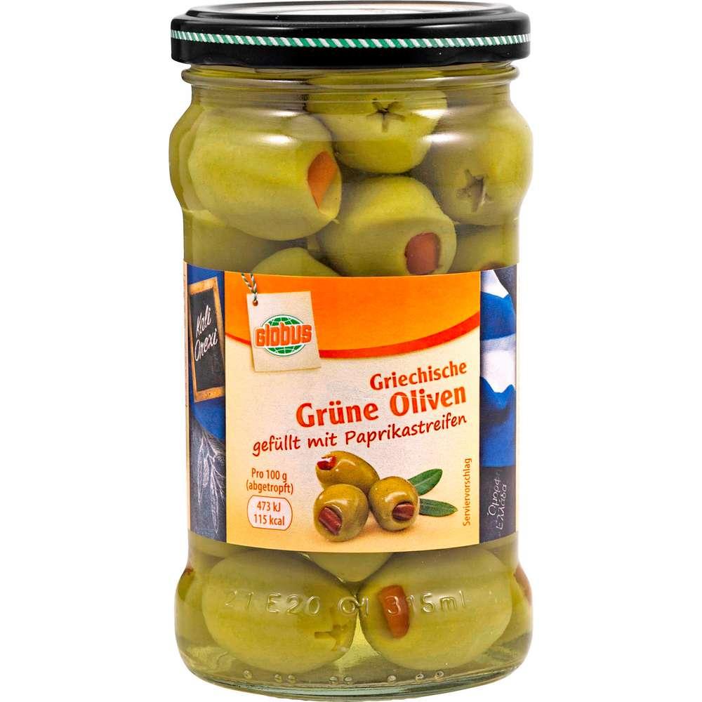GLOBUS Green olives stuffed with pepper strips