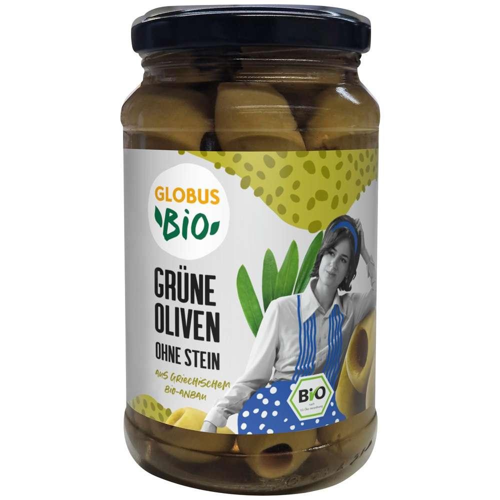 GLOBUS Bio Green olives without stones