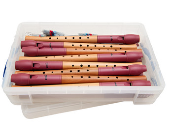 Group set: 15 wooden flutes with plastic headjoints