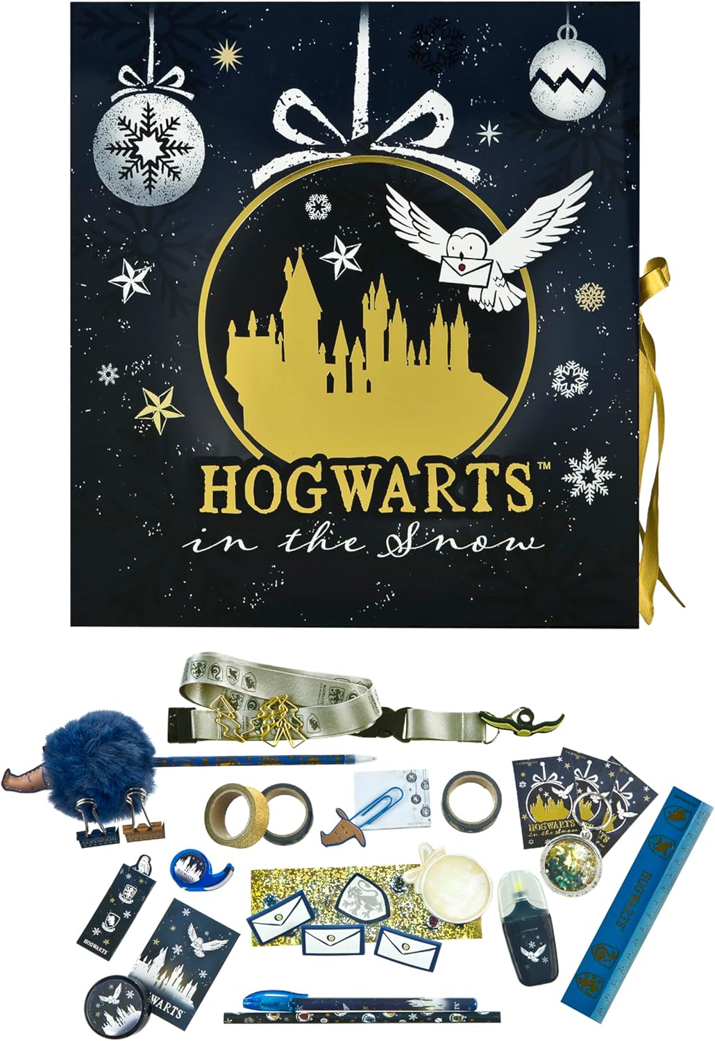 Undercover - Harry Potter Advent Calendar - Foldable Box with Bow - 24 Creative Surprises - Craft Materials and Stationery - Gift Items