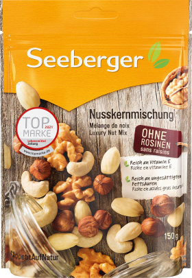Seeberger Nut mixture, Nut kernel mixture with hazelnut, almond, Cashew & Walnut, 150 g