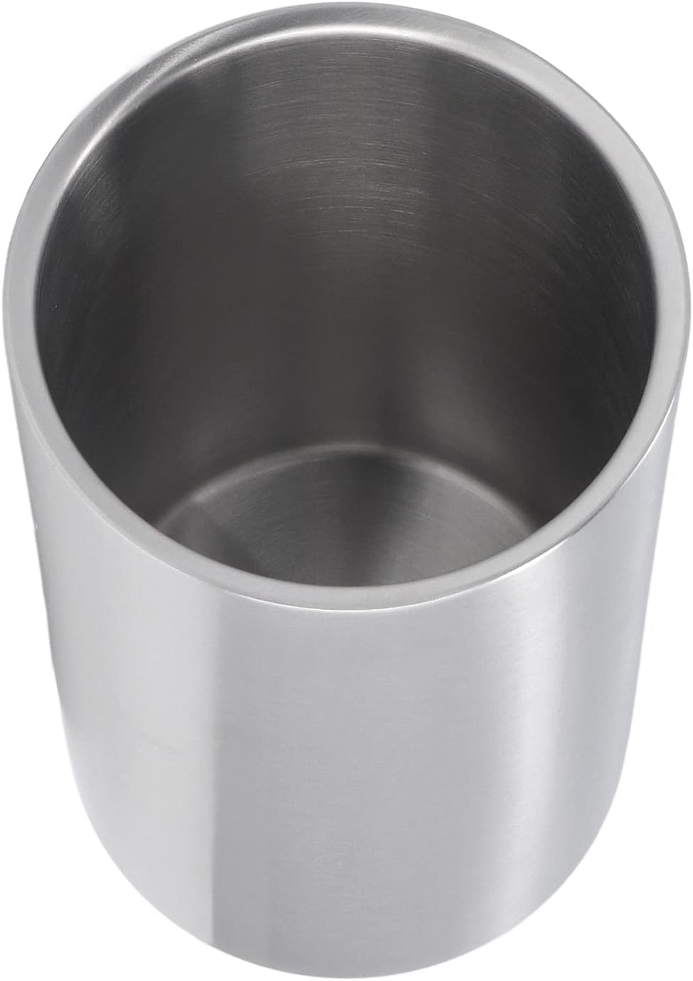 Fydun Store Wine bucket, slim, straight shape, silver-colored, double less steel, modern wine bottle cooler for bar