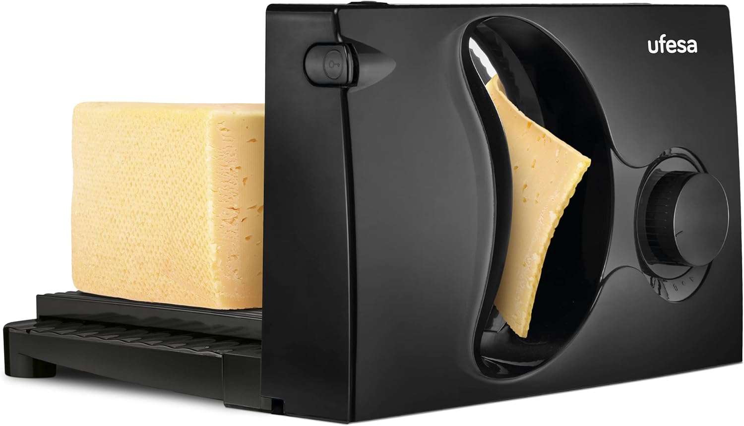 Ufesa Katana All-Slicer, Folding Bread Slicer, Electric Slicer, Sausage Cutter, Safety Button, 170 mm Diameter Stainless Steel Blade, Thickness Regulator 0-15 mm, 150 W