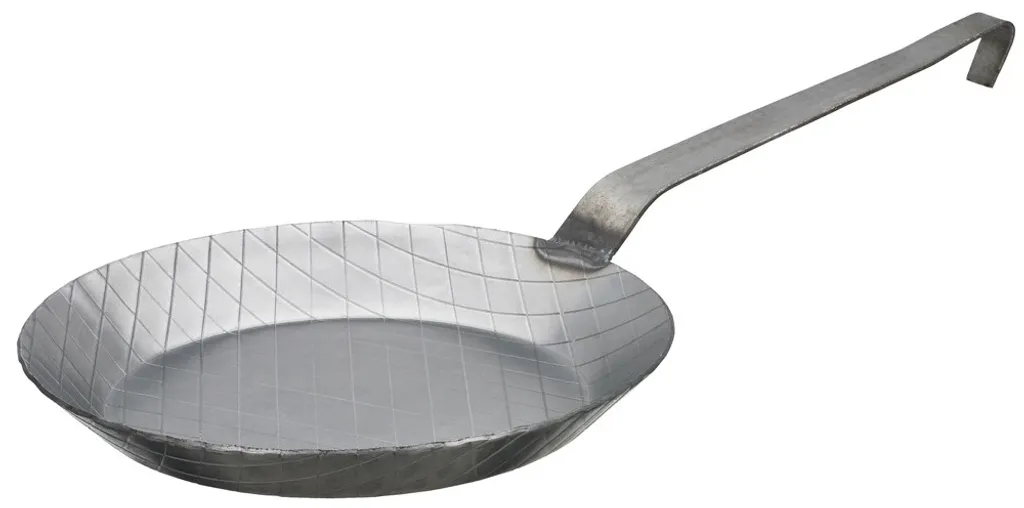 GSW Frying Pan Gastro Traditional 28cm Iron Pan Flat Handle with Hook Induction