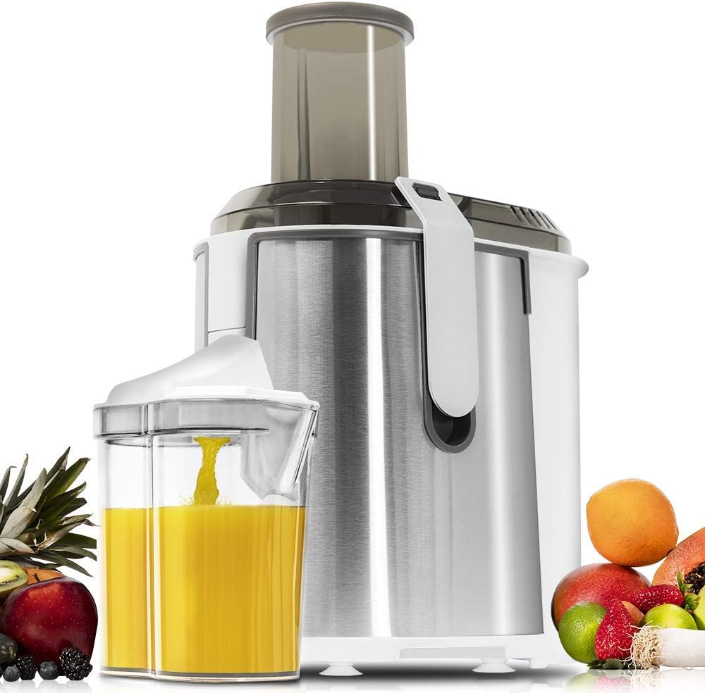 Cecotec Orbital StrongTitanium 19000 XXL Juicer for Fruit and Vegetables. 19000 rpm, 1300 W, XXL filling channel (75 mm), titanium-coated disc disk, 2 speeds and BPA-free