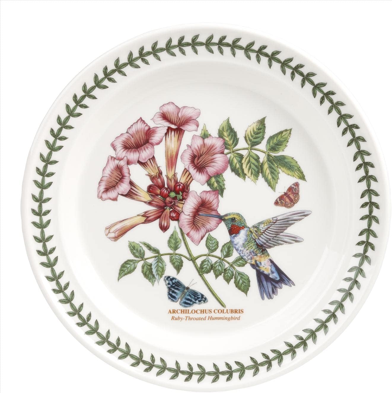 PORTMEIRION Botanic Garden Birds Dinner Plate Ruby-Throated Hummingbird by Portmeirion