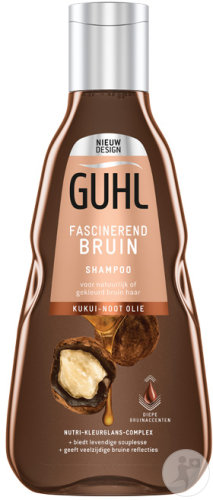 Guhl Fascinating Brown Shampoo with Kukui Nut Oil for Brown Hair, 250ml Bottle