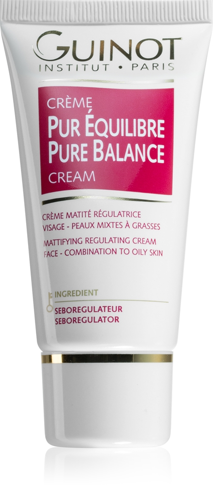 Guinot Pure Balance Cream for normalizing oily skin to refine pores and give the skin a matte appearance