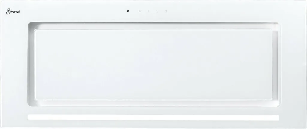 GURARI ceiling hood GCH E 217 WH 70 PRIME incl. recirculation kit, extractor hood with remote control, 70cm, ceiling hood, 1000m³/h, white glass, fan unit, built-in hood