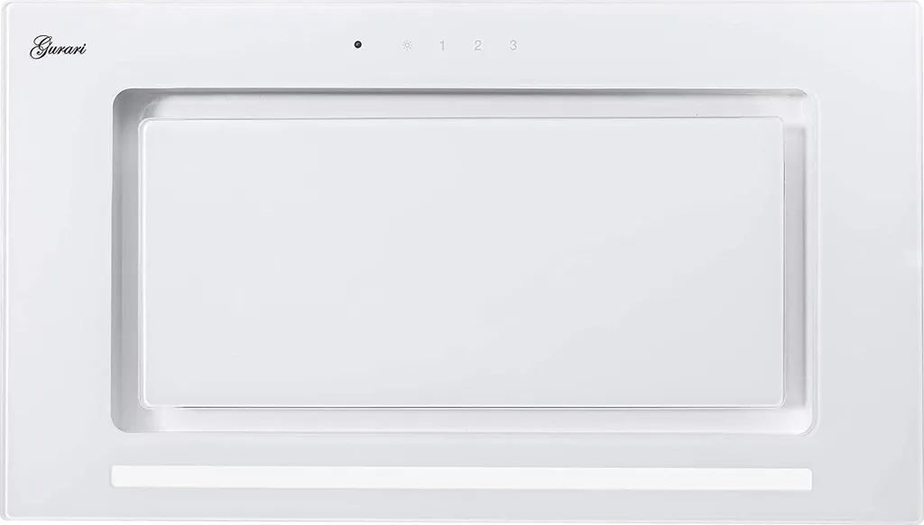 GURARI ceiling hood GCH E 217 WH 70 Prime N, extractor hood 70 cm, in white, white glass, 1000m³/h