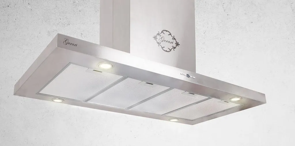 GURARI Island Hood GCH I 431 120 IS PRIME, Island extractor hood 120 cm, stainless steel, 1000m³/h, remote control