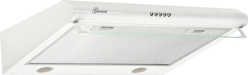 GURARI GCH F 590 60 WH under-cabinet extractor hood, 60 cm, 250 m³/h, with glass, LED