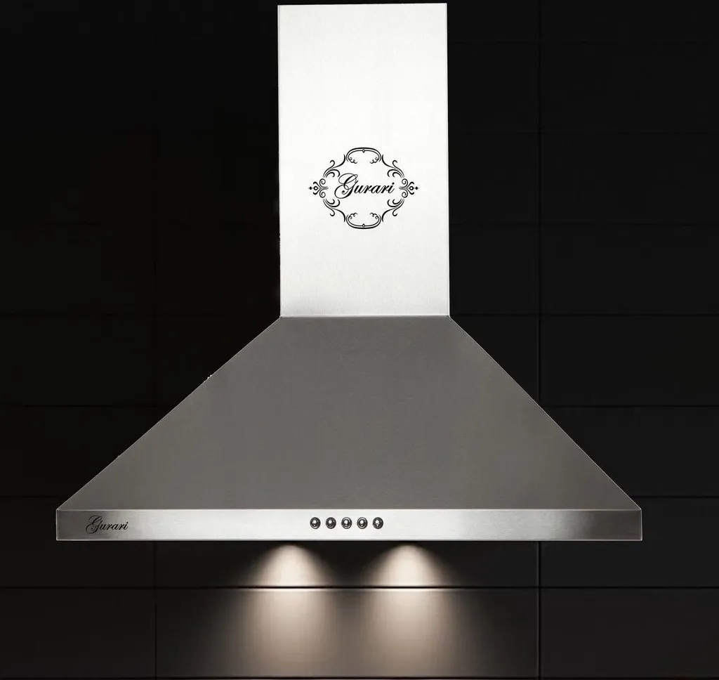GURARI wall-mounted cooker hood GCH 147 IS 5 incl. recirculation kit, 50cm extractor hood, 1000m³/h, stainless steel, extractor hood, ducted/recirculating hood incl. carbon filter for recirculation mode