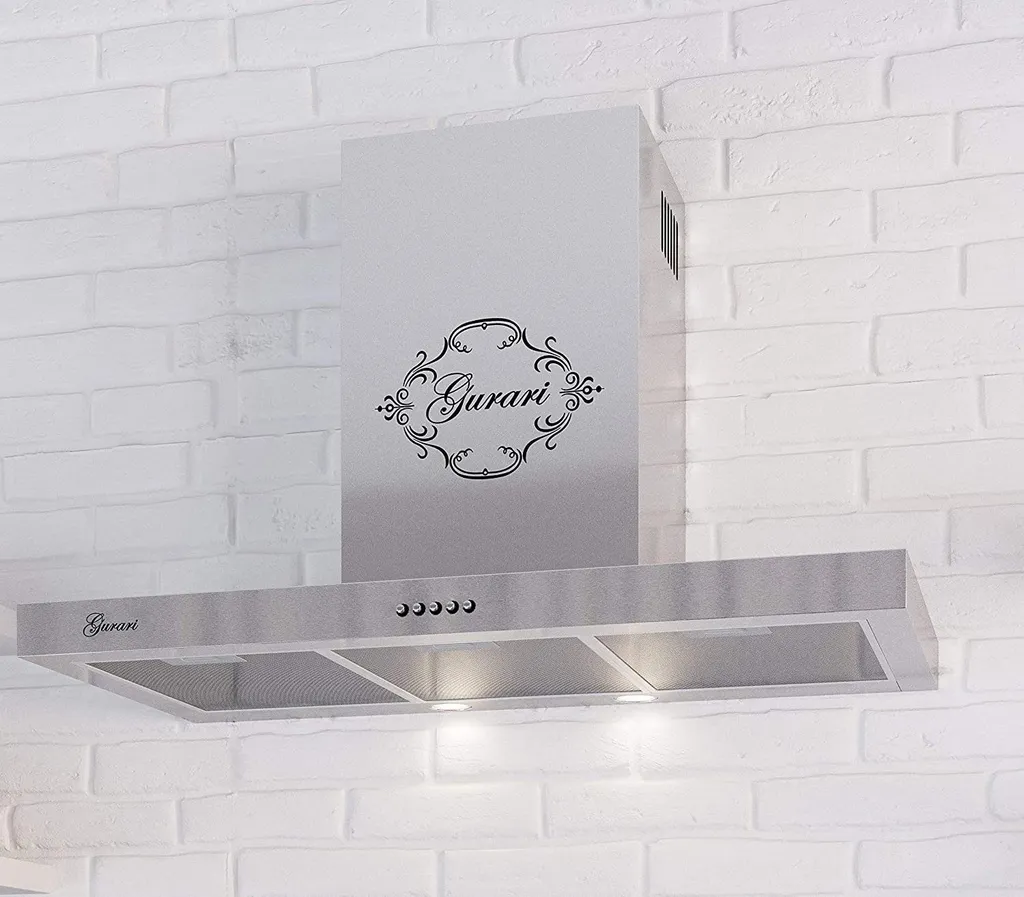 GURARI wall-mounted extractor hood GCH 461 IS 9 with 150mm exhaust hose, stainless steel extractor hood 90 cm, extraction power 1000m³/h, 3 speeds, extractor hood