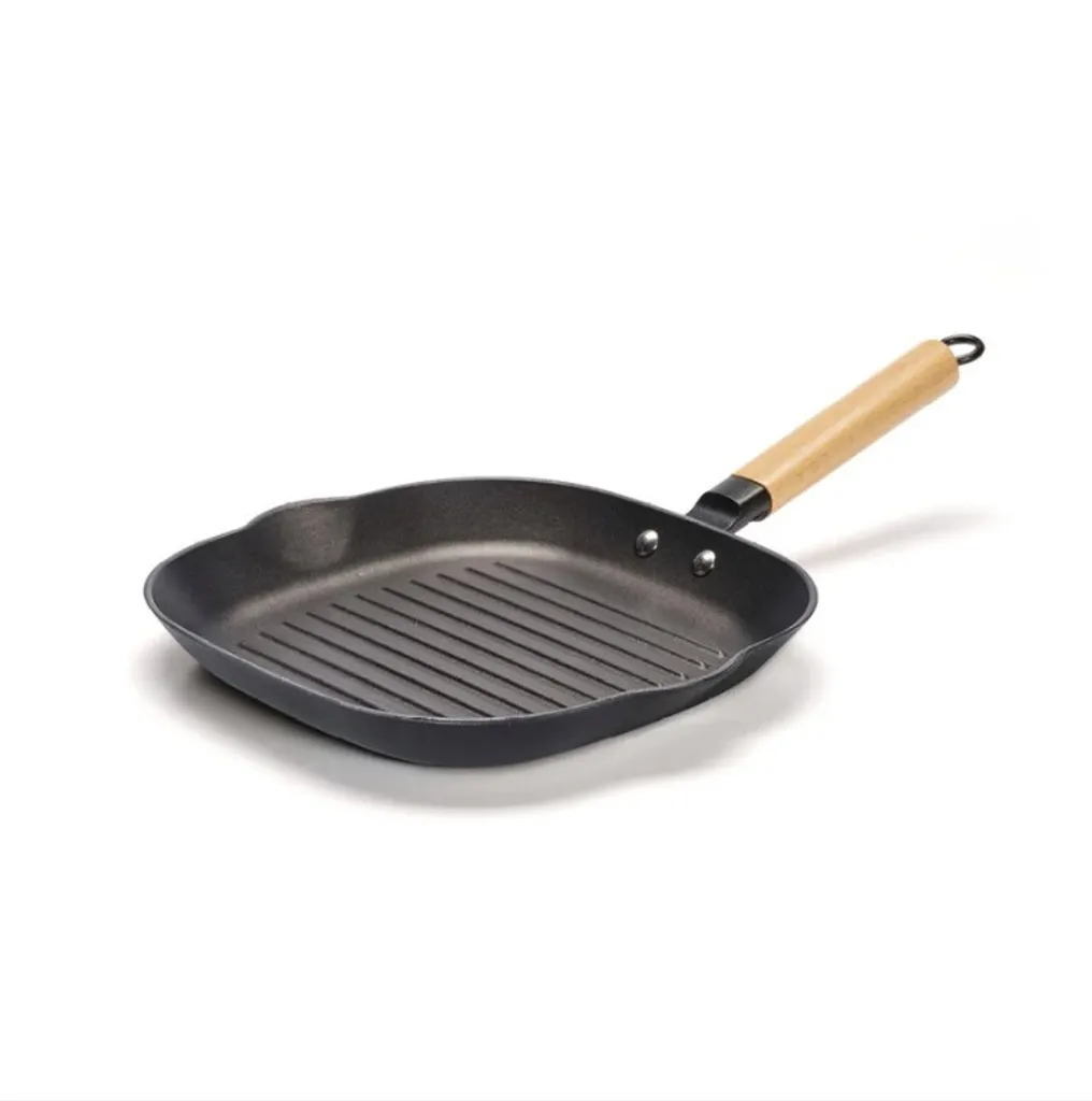 Brandt Cast iron grill pan with honeycomb pattern 28 cm - Black