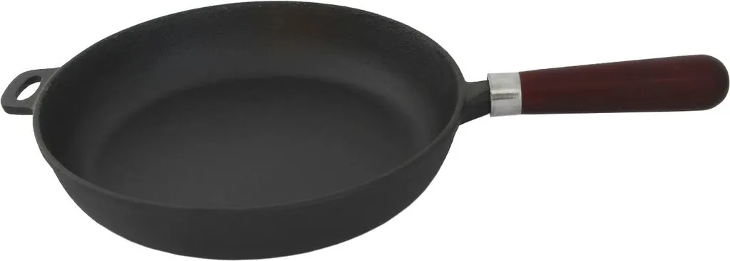 Massiv Cast iron frying pan with wooden handle, solid cast iron pan suitable for all types of cookers, 28cm