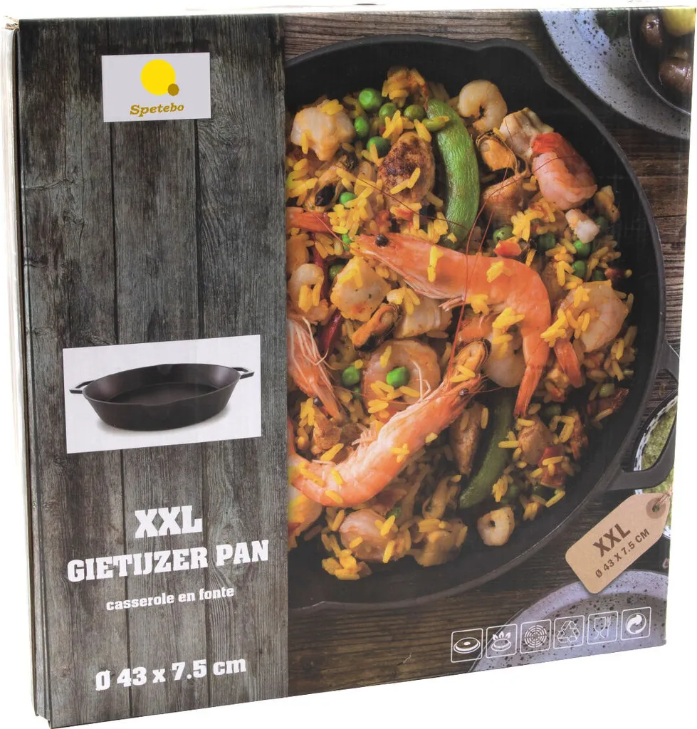 Spetebo Cast iron pan XXL Ø 43 cm - Paella pan