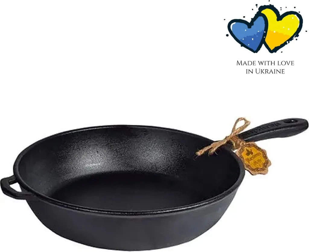 Maysternya Cast iron sauté pan – ø 24 x 6 cm – multifunctional cooking – induction – even heat distribution – black