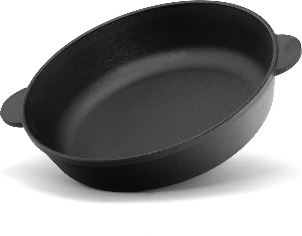 BRIZOLL Cast iron frying pan 28 cm roasting pan cast iron casserole dish two handles serving pan
