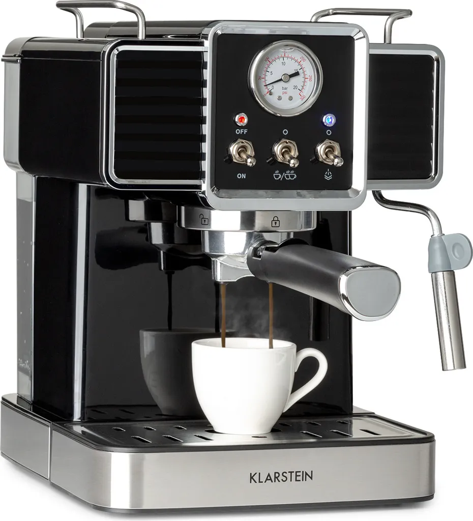 KLARSTEIN Gusto Classico Espresso Maker 1350 Watt 20 Bar Pressure 1.5 Liters