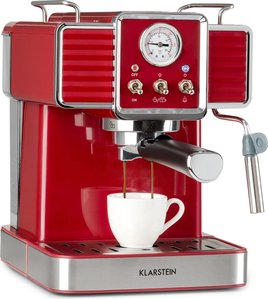 KLARSTEIN Gusto Classico Espresso Maker 1350 Watt 20 Bar Pressure 1.5 Liters