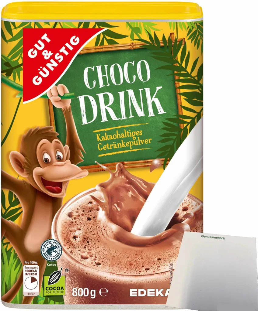 Gut& Choco Drink Cocoa-containing drink powder with a chocolatey taste (800g pack) + usy block
